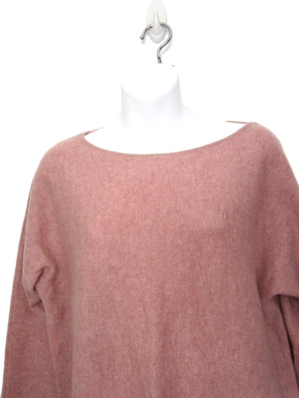 Charter Club Luxury Sz M 100% Cashmere Sweater Dusty Mauve Pink Boat Neck Tunic - Picture 3 of 12